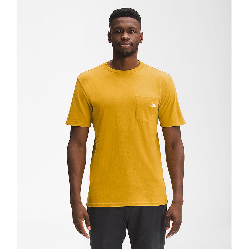 The North Face Κοντό Μανίκι Woodmont Pocket Ανδρικα T Shirt - Κίτρινα (EDNO59624)